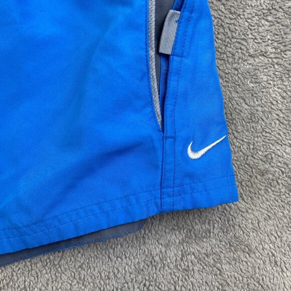 Nike Swim Shorts Adult Small Blue & Gray Drawstring Swimming 9in Inseam Men‎ - Picture 3 of 11